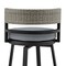 Armen Living Encinitas Outdoor Patio Swivel Bar Stool in Aluminum and Wicker with Gray Cushions LCECBAGR30 - alternate 9